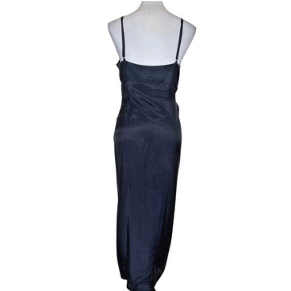 Zara Women's Black Draped Sleeveless Adjustable Strap Midi Dress Sz Medium - Picture 6 of 13